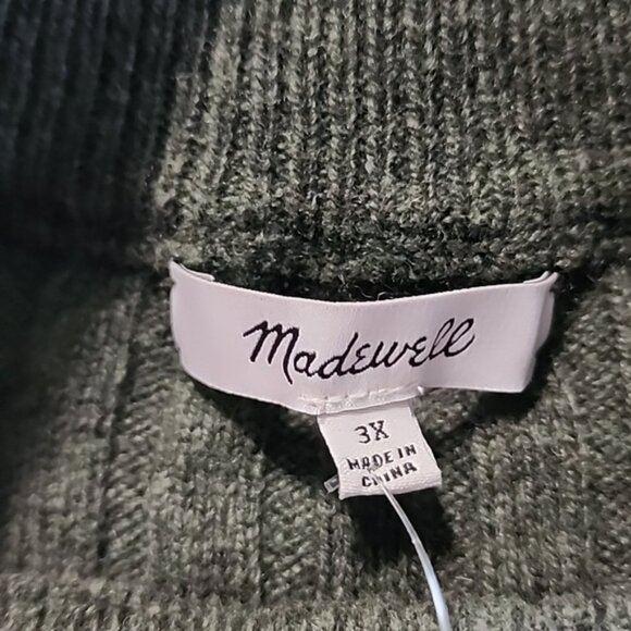 Madewell "Levi" rib Mock neck wool blend Crop pullover Sweater - Picture 3 of 4